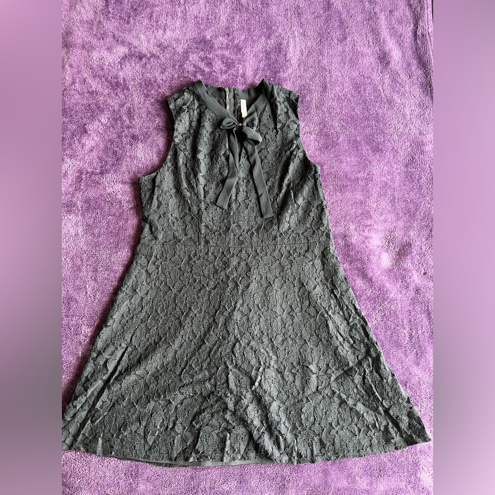 Adorable Black Lace Dress with Bow